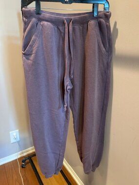 AERIE french terry jogger, plum/purple, size Medium